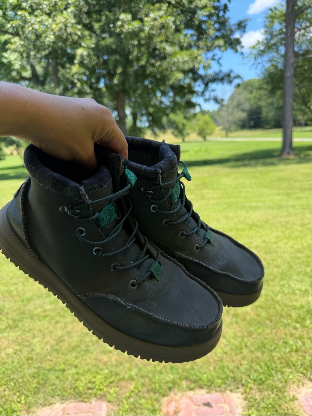 Hey Dude Black / Green Accent Men's Boots